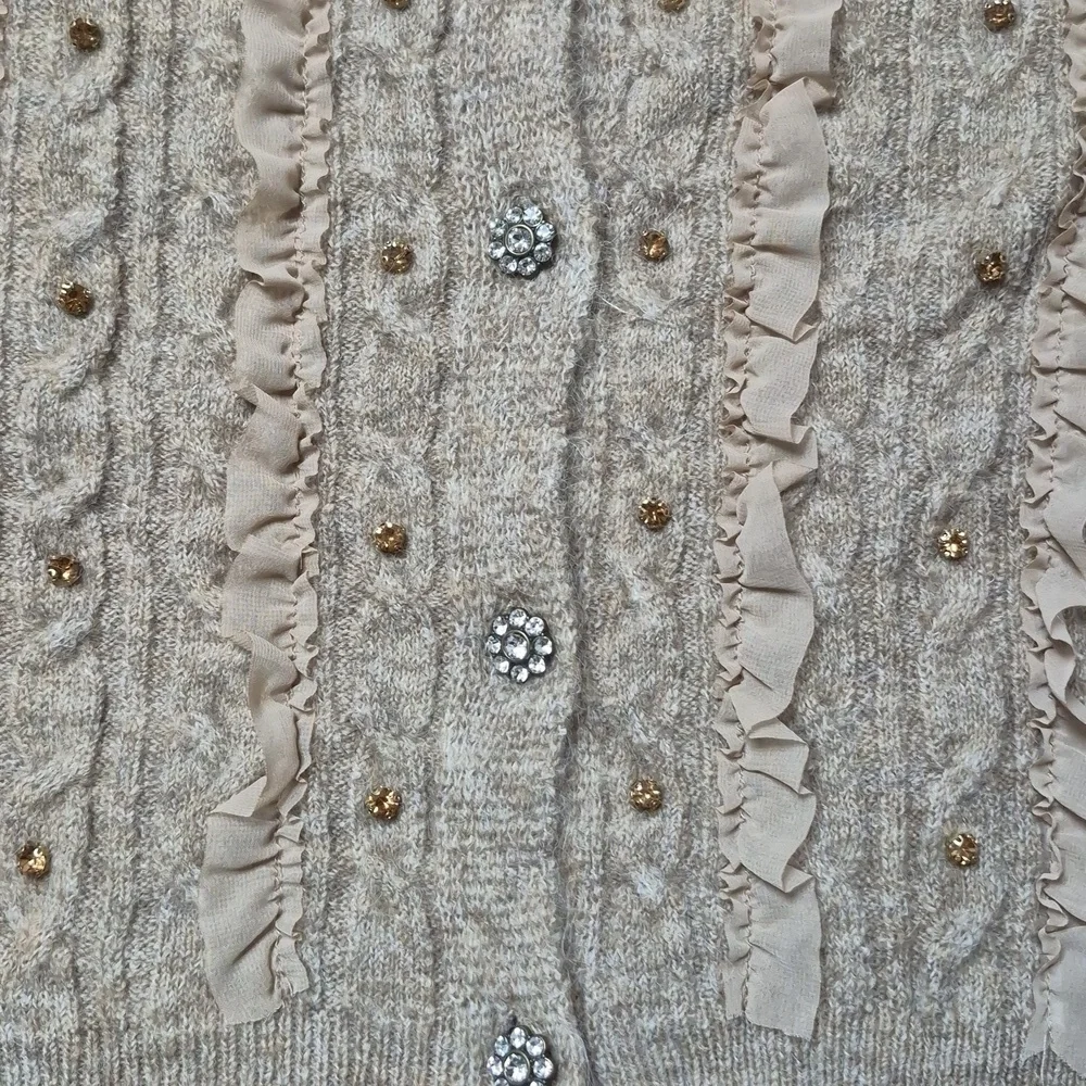 Anthropologie Maeve Short Sleeve Embellished Ruffle Cardigan SZ XL, New W Tags - Picture 11 of 13